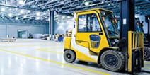 forklift in a warehouse