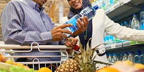 couple shopping for groceries